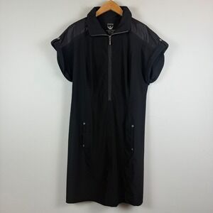 Zenergy Chico's Athletic Dress Women XL 3 Black Neema Half-Zip Short Sleeve